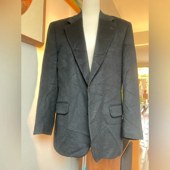 NWOT Vintage 100% Cashmere Black Blazer- Size 41/42